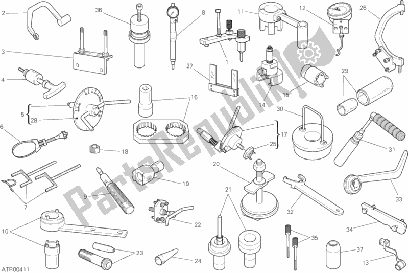 Todas las partes para Herramientas De Servicio De Taller, Motor de Ducati Monster 821 USA 2020